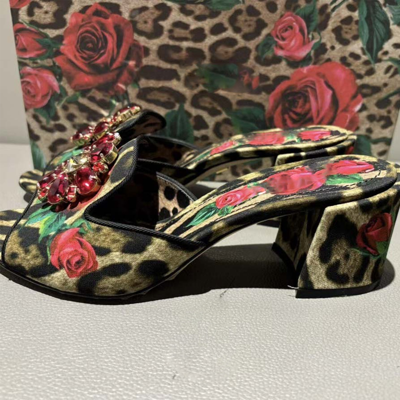 Leopard Print Heels - Sandali con tacco alto Leopard Rose