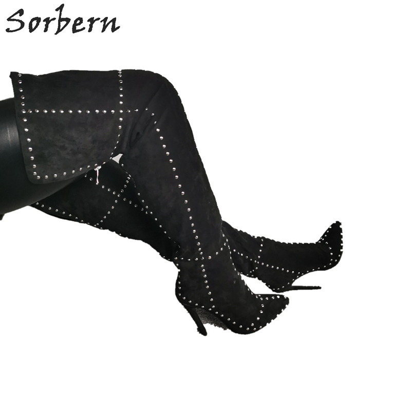 Women'S Shoes Vegan - Sorbern Rivetto Stivali larghi alla coscia